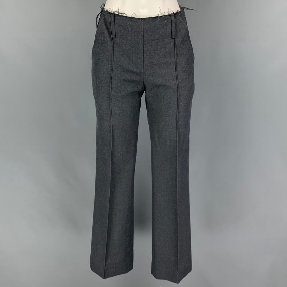 ROKH Size S Grey Twill Raw Edge Dress Pants